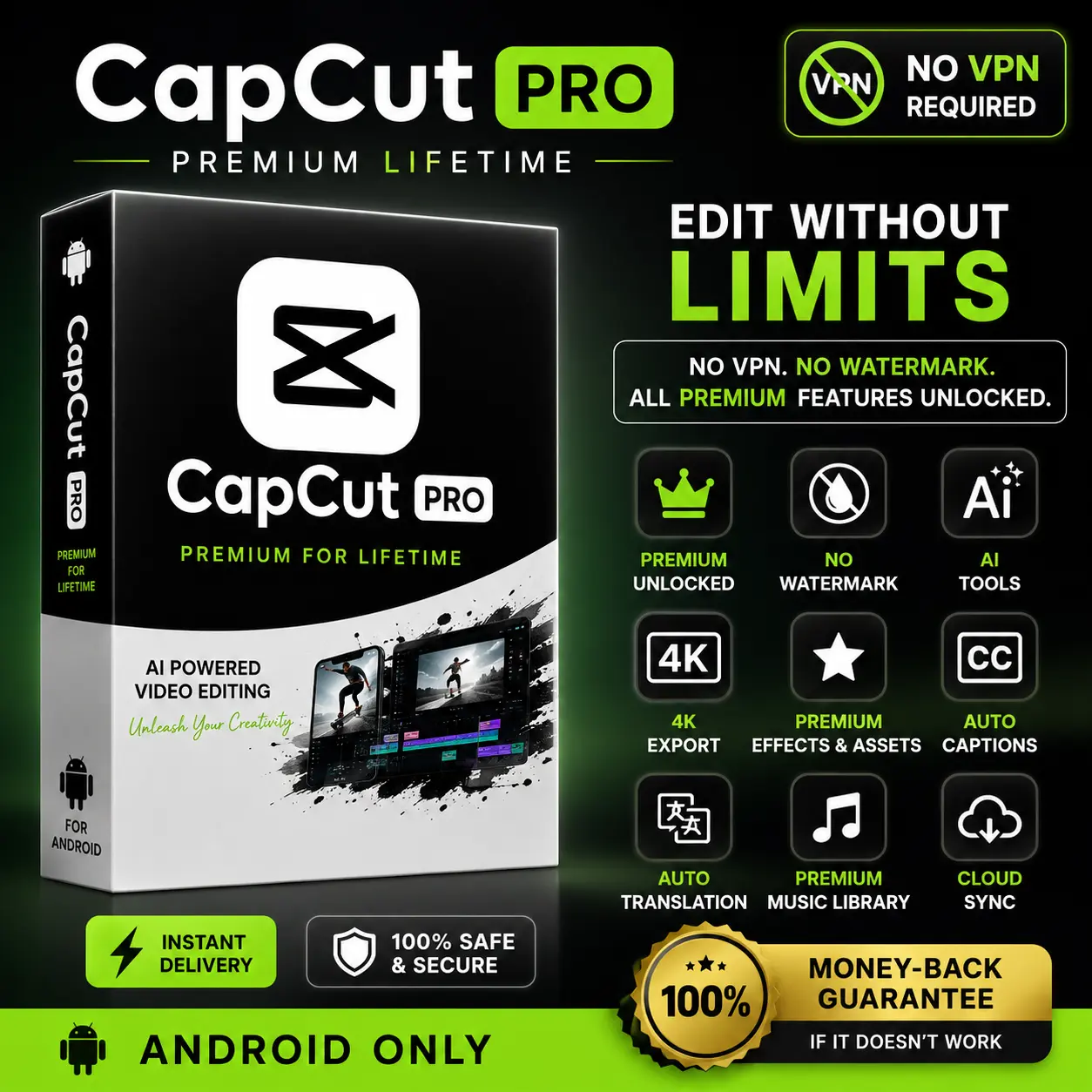 CapCut Pro Premium Lifetime for Android No VPN Required